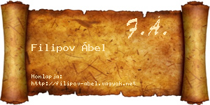Filipov Ábel névjegykártya